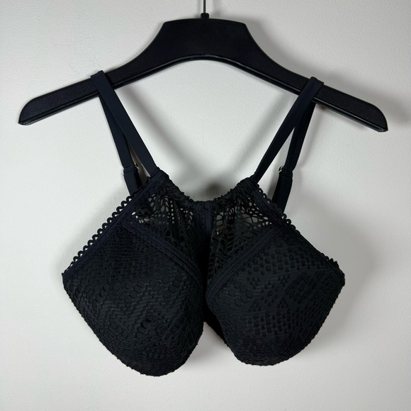 Adore Me Lianne Contour Plus Black Lace Bikini Top Size 0X - Picture 2 of 11